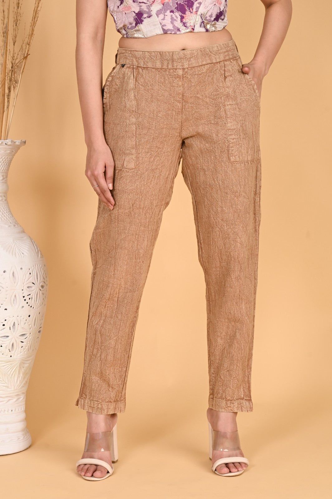 GREY DENIM COTTON PANTS - SKYTICK GREY DENIM COTTON PANTS - SKYTICK