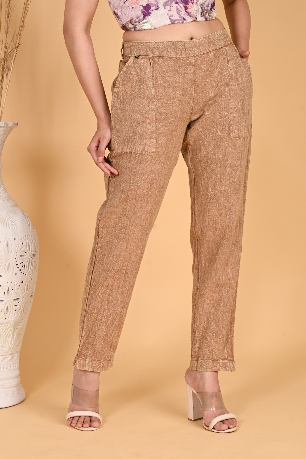 GREY DENIM COTTON PANTS - SKYTICK GREY DENIM COTTON PANTS - SKYTICK