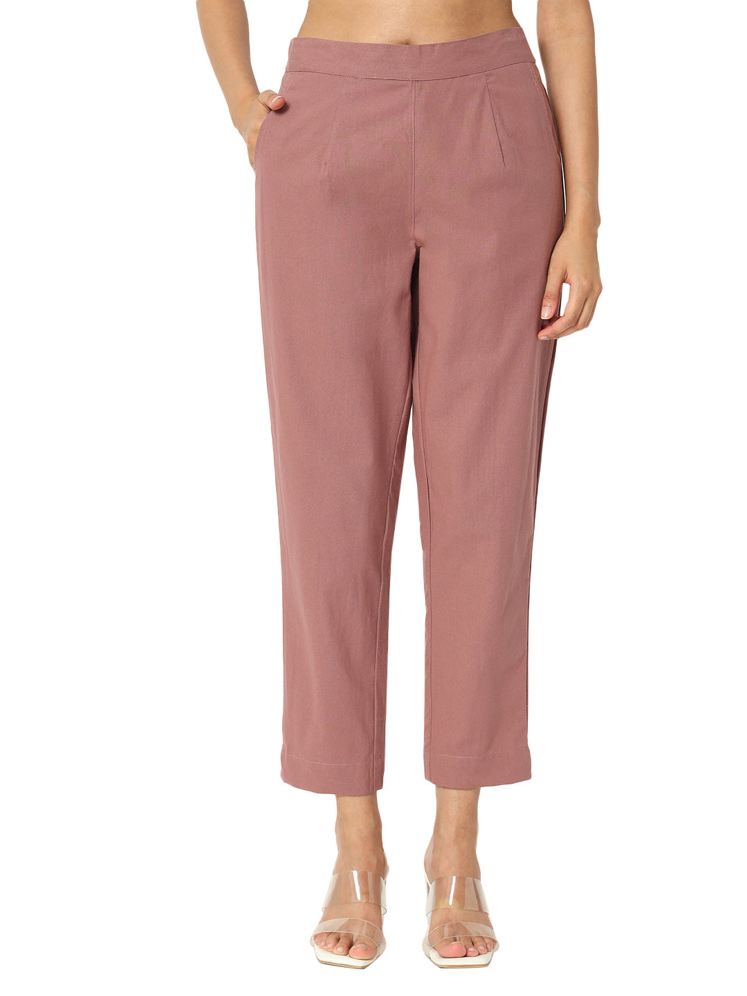 ROSE TAUPE COTTON PANTS