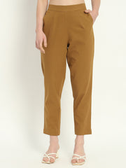 COFFEE BROWN COTTON PANTS