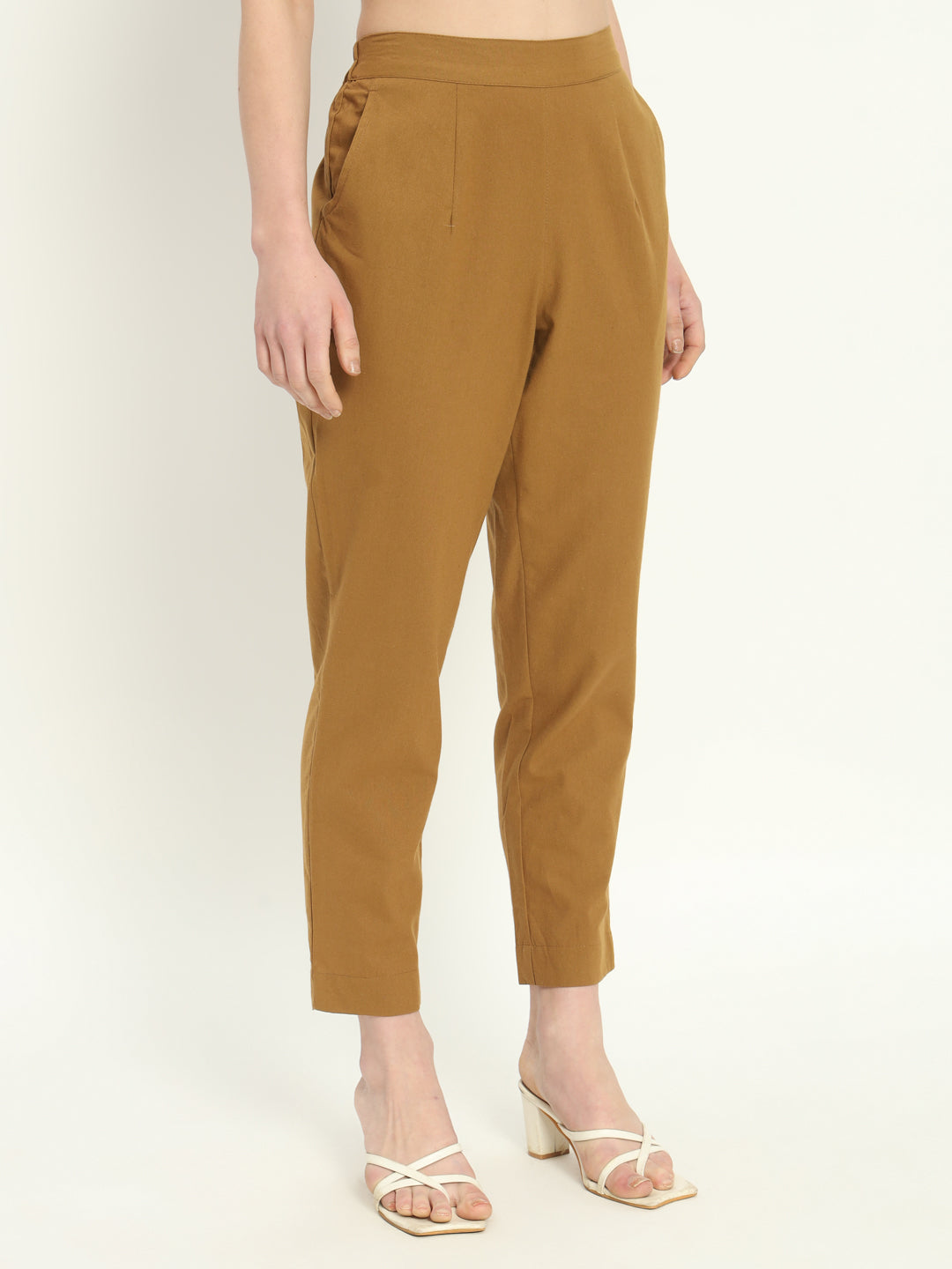 COFFEE BROWN COTTON PANTS