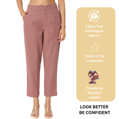 ROSE TAUPE COTTON PANTS