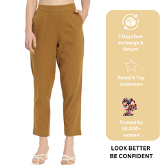 COFFEE BROWN COTTON PANTS