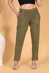 GREY DENIM COTTON PANTS - SKYTICK