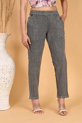 GREY DENIM COTTON PANTS - SKYTICK