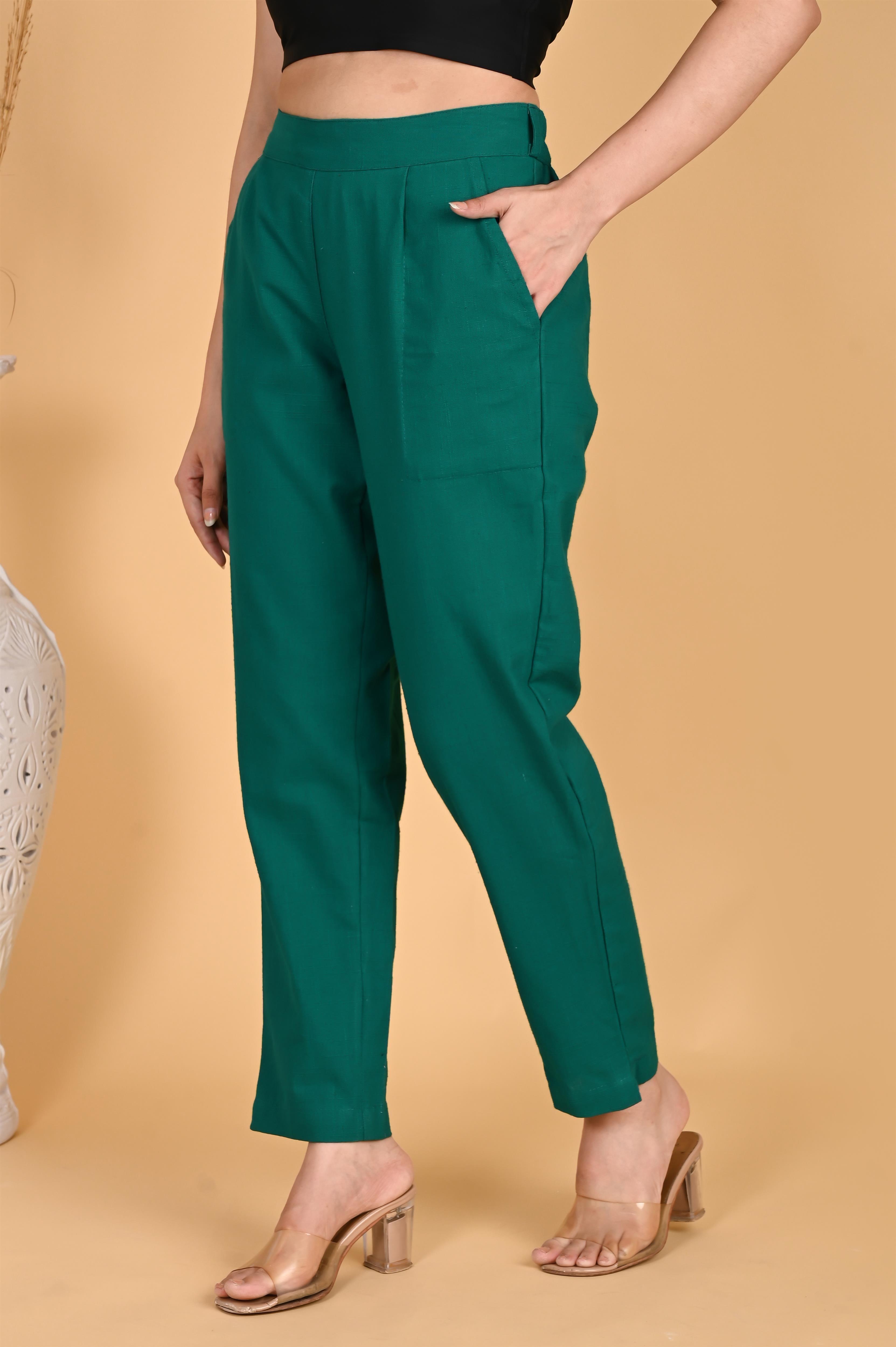 RAMA GREEN CLASSIC COTTON PANTS - SKYTICK