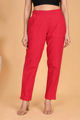 RED CLASSIC COTTON PANTS - SKYTICK