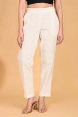 WHITE CLASSIC COTTON PANTS - SKYTICK