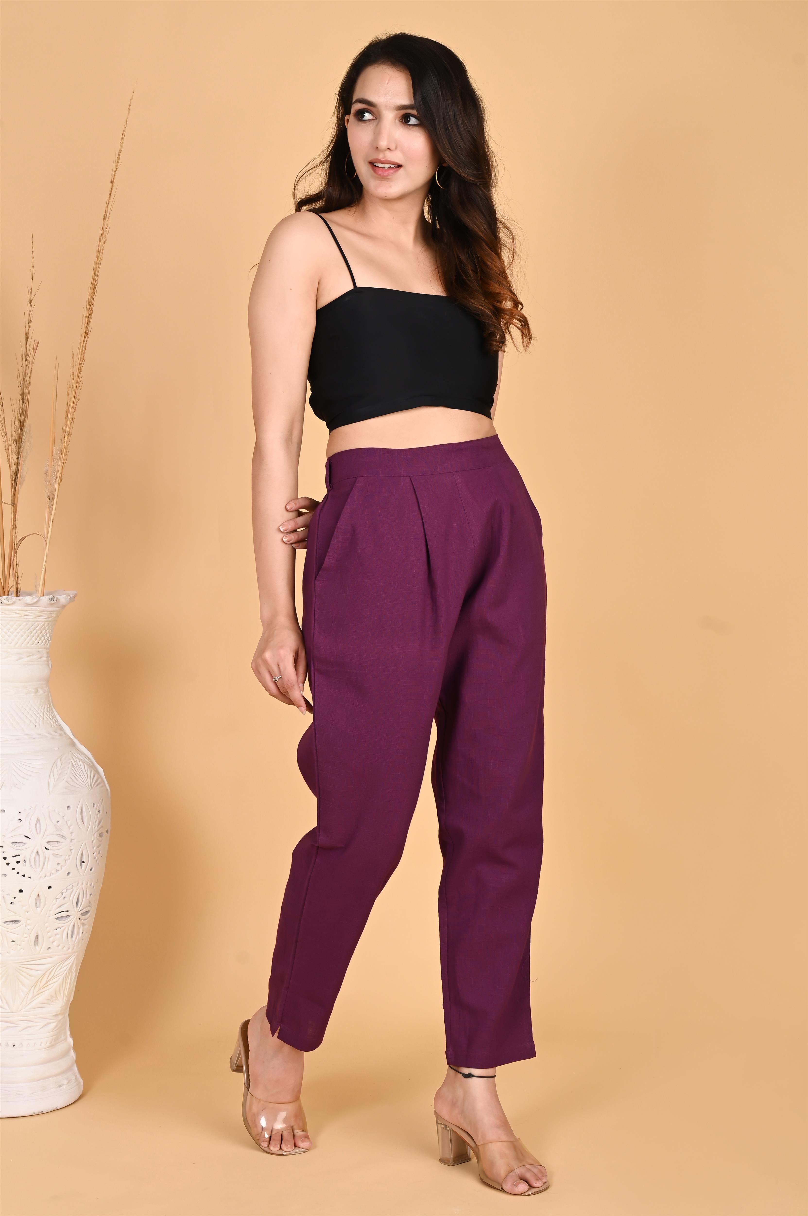 PURPLE CLASSIC COTTON PANTS - SKYTICK