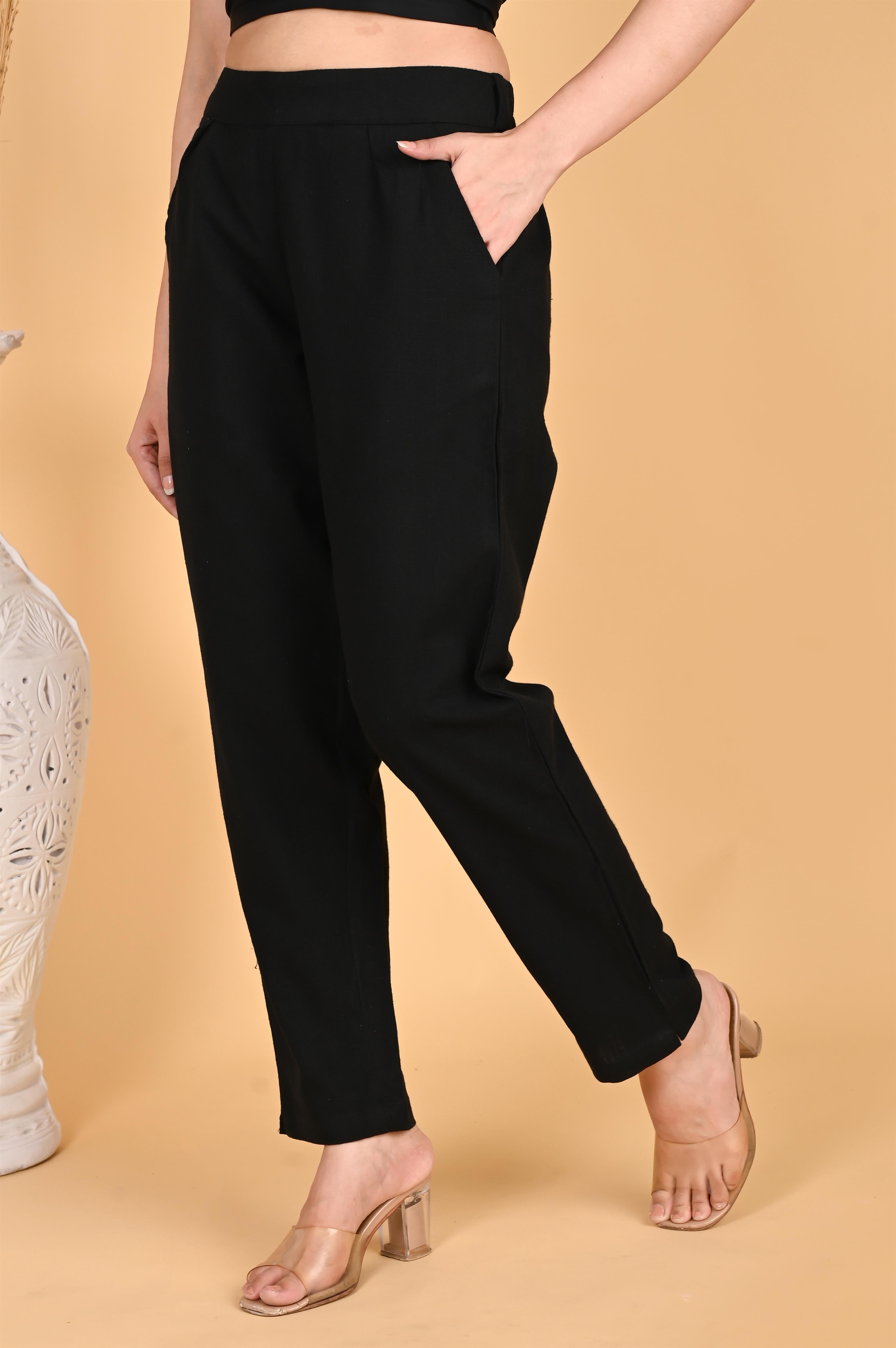 BLACK CLASSIC COTTON PANTS