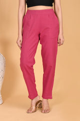 LIGHT PINK CLASSIC COTTON PANTS - SKYTICK