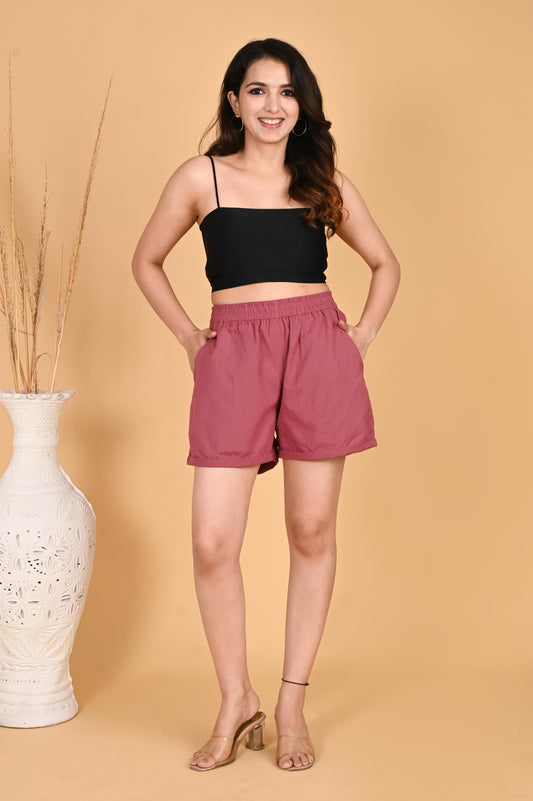 ROSE TAUPE LINEN SHORTS