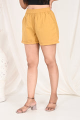 BEIGE COTTON SHORTS