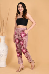 ROSE PINK BANDHEJ COTTON PANTS - SKYTICK